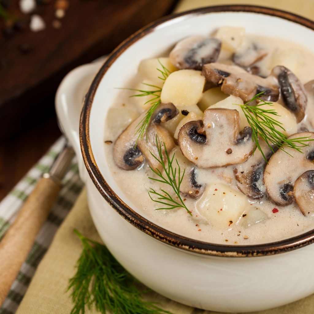 Rezept No. 3: Cremiger Champignon-Eintopf mit Kartoffeln
