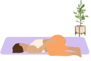 Yoga Übung zur Entgiftung, Drehliege, liegende Drehung
