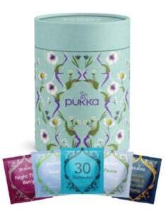 Geschenkdose mit Bio Kräutertee Mischung von Pukka. Entspannungstee.